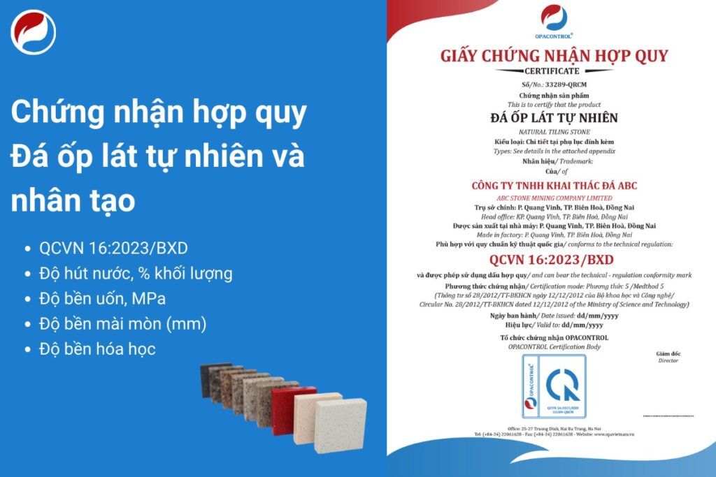 Dv chứng nhận hợp quy đá ốp lát tự nhiên nhân tạo