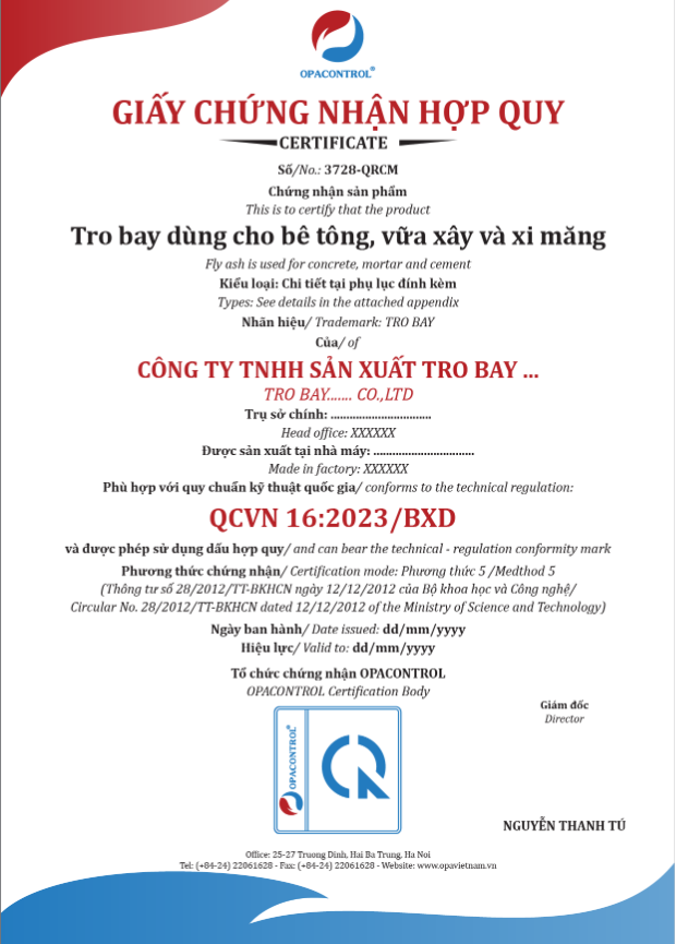 Giấy chứng nhận hq tro bay