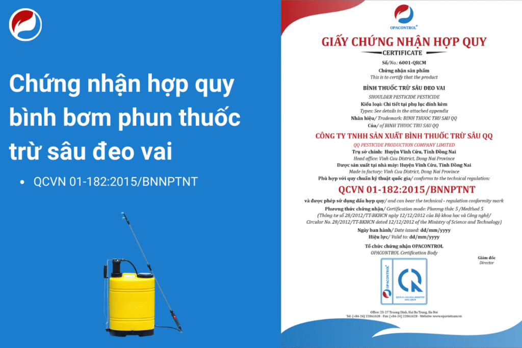 Giấy chứng nhận hợp quy bình phun thuốc trừ sâu đeo vai (Mẫu giấy không có giá trị pháp lý)