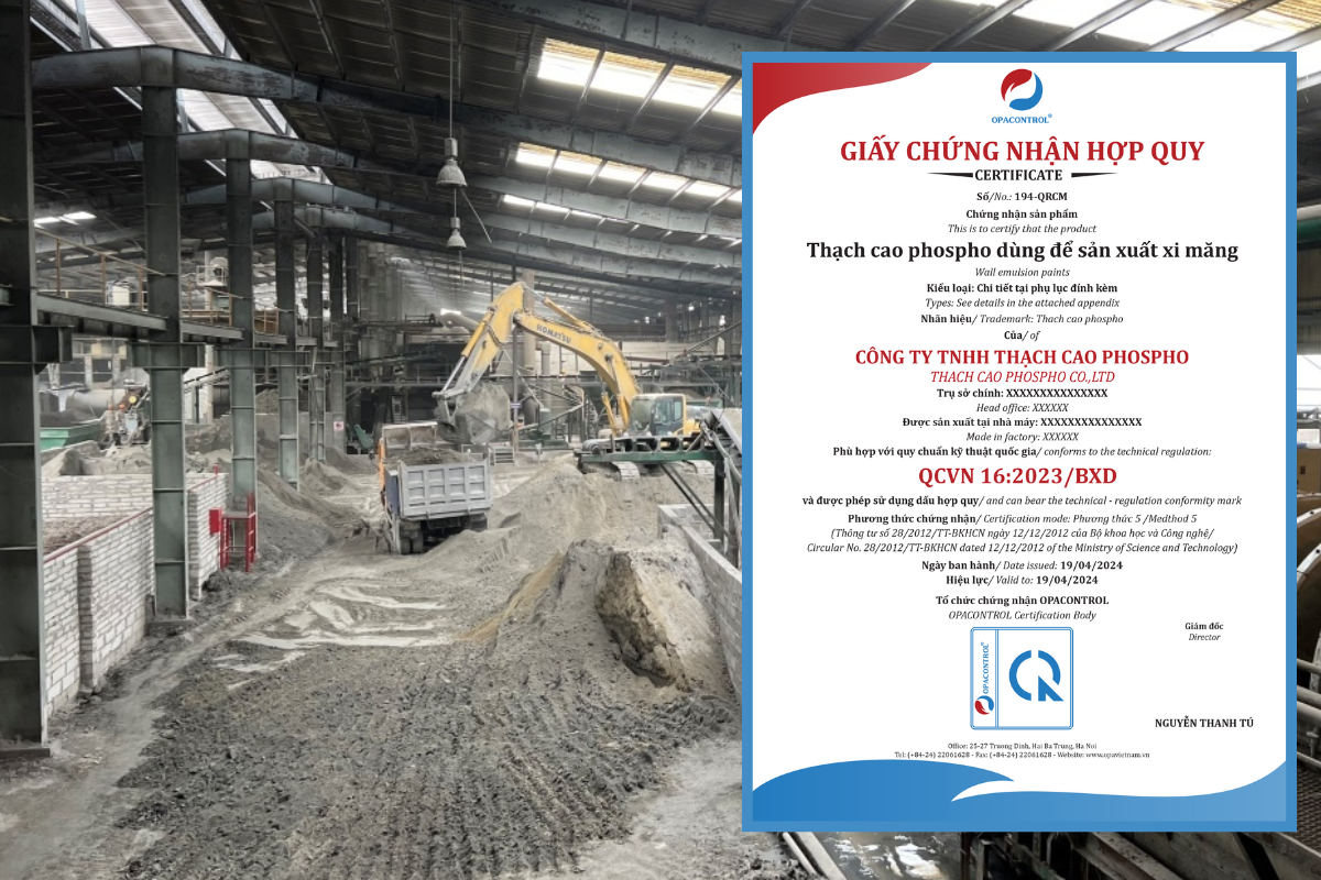 Quy trình thực hiện chứng nhận hợp quy thạch cao Phospho dùng để sản xuất xi măng